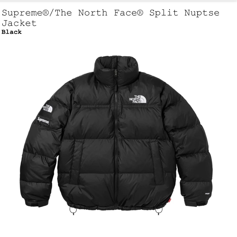 Supreme The North Face Split Nuptse Jacket In Black Sz. Small. ORDER IN HAND